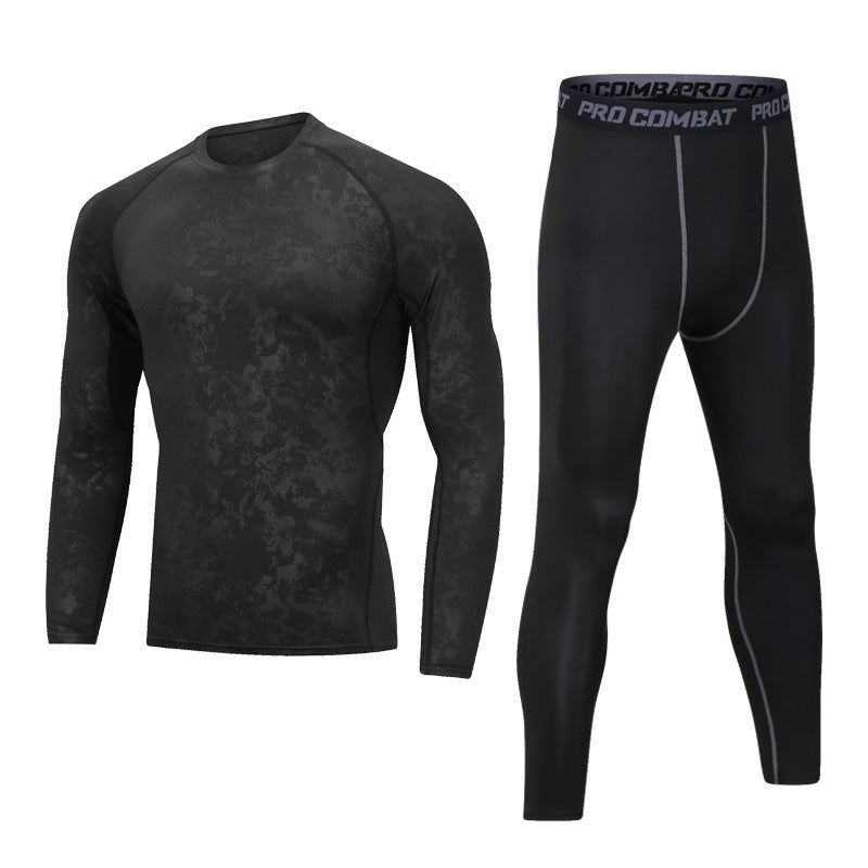 Men's Fleece-Lined Sportswear Suit for Winter Fitness and Running
