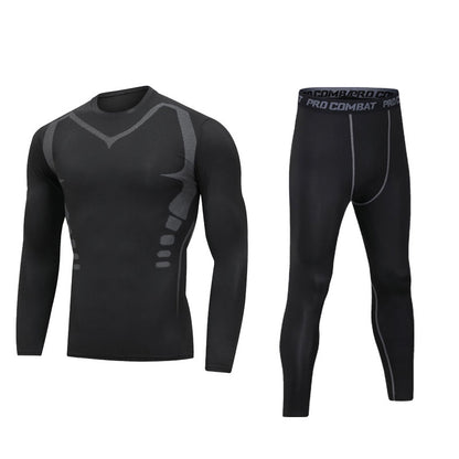 Men's Fleece-Lined Sportswear Suit for Winter Fitness and Running