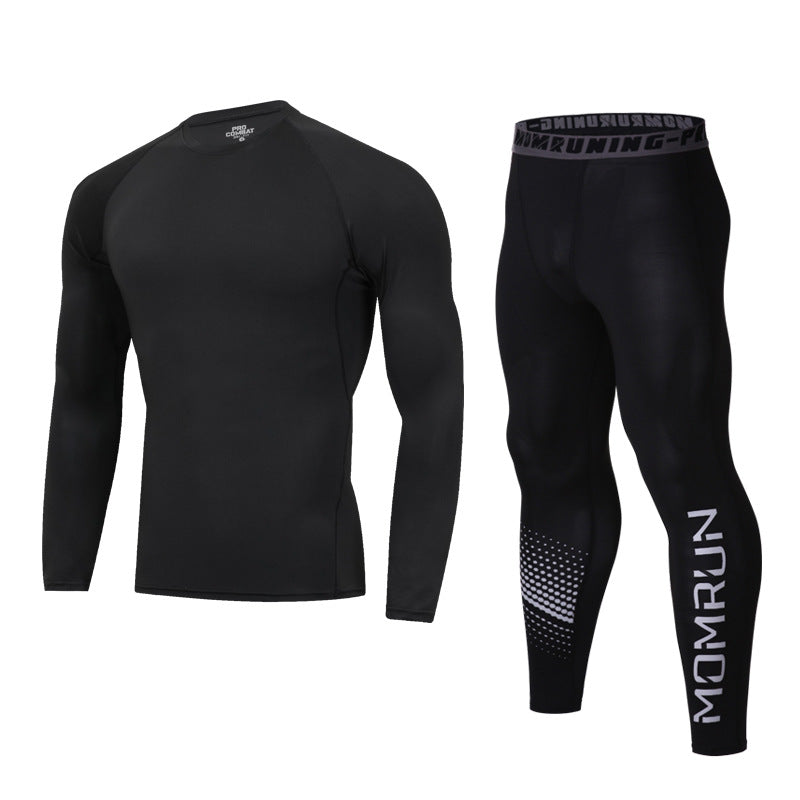 Men's Fleece-Lined Sportswear Suit for Winter Fitness and Running