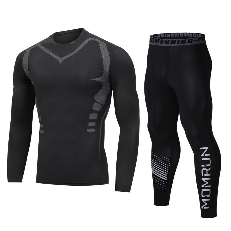 Men's Fleece-Lined Sportswear Suit for Winter Fitness and Running