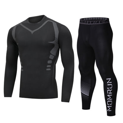 Men's Fleece-Lined Sportswear Suit for Winter Fitness and Running
