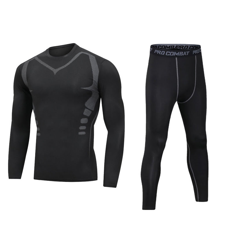 Men's Fleece-Lined Sportswear Suit for Winter Fitness and Running