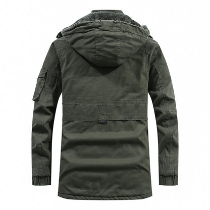 Men's Fleece-Lined Winter Jacket with Hood