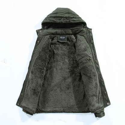 Men's Fleece-Lined Winter Jacket with Hood