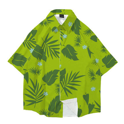 Men's floral short-sleeved shirt