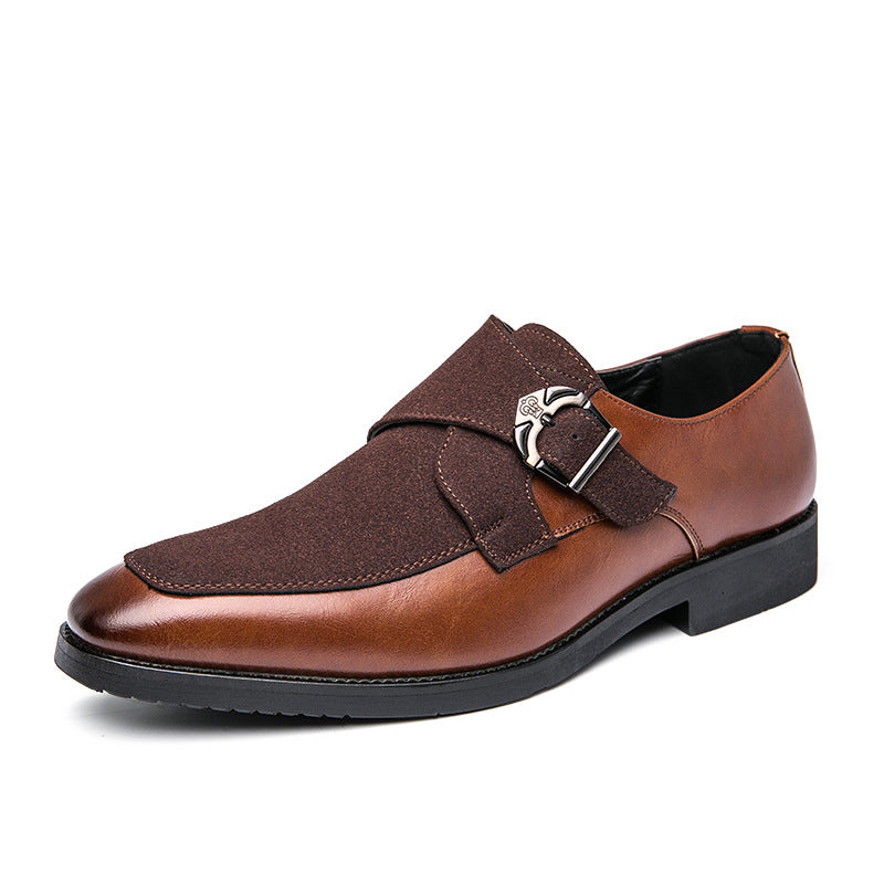 Men's Formal Slip-On Leather Monk Shoes