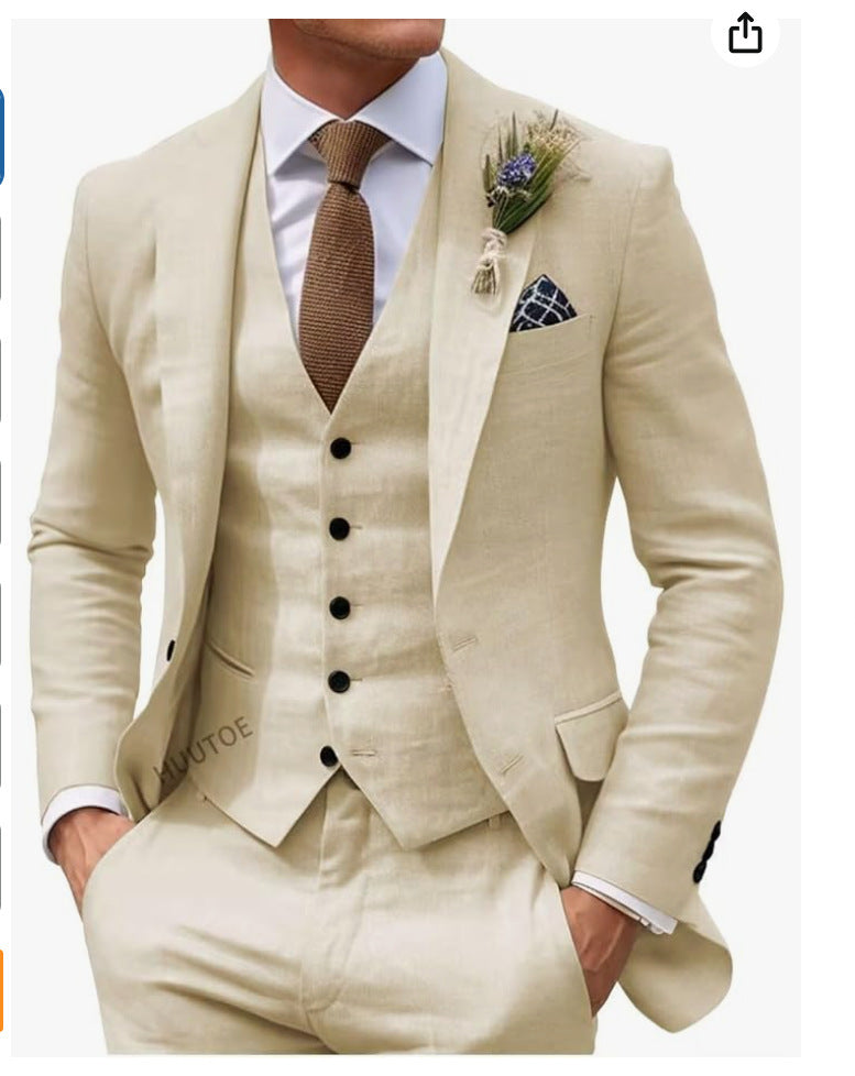 Men's Formal Three-Piece Slim Fit Suit