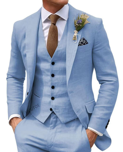 Men's Formal Three-Piece Slim Fit Suit