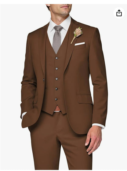 Men's Formal Three-Piece Slim Fit Suit