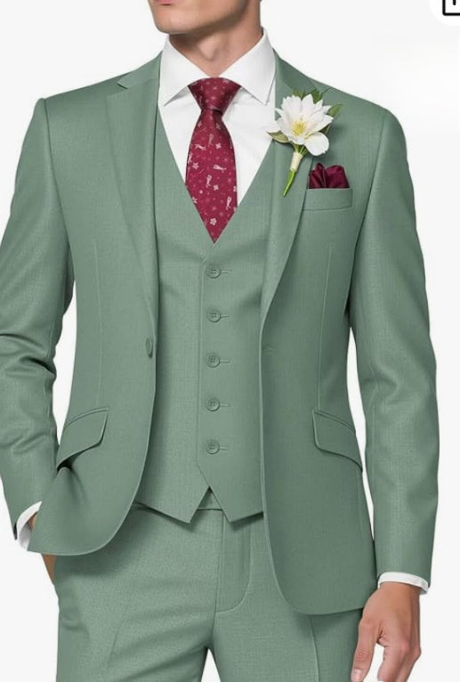 Men's Formal Three-Piece Slim Fit Suit