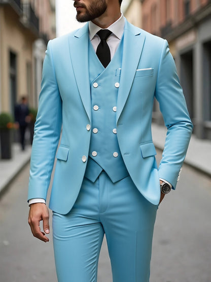 Men's Formal Three-Piece Suit Korean Style Wedding Business Wear