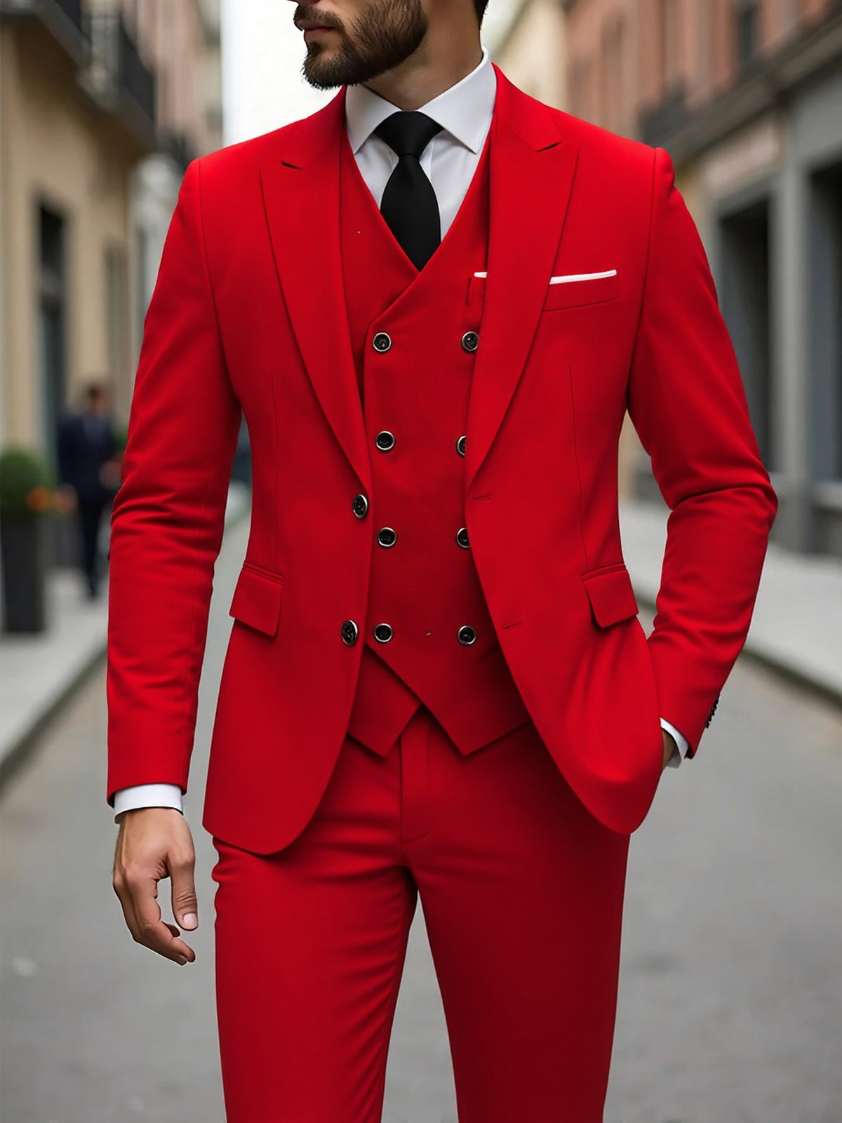 Men's Formal Three-Piece Suit Korean Style Wedding Business Wear