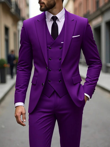 Men's Formal Three-Piece Suit Korean Style Wedding Business Wear