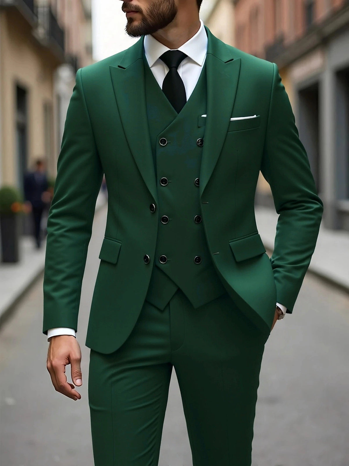 Men's Formal Three-Piece Suit Korean Style Wedding Business Wear