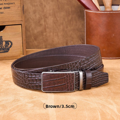 Men's Genuine Leather Automatic Buckle Belt