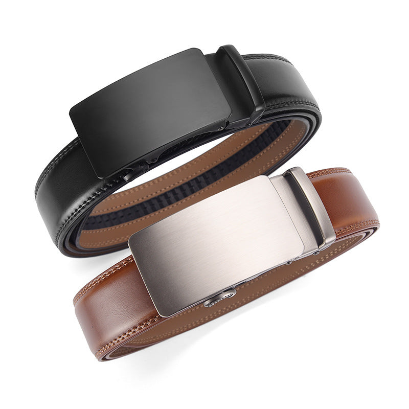 Men's Genuine Leather Automatic Buckle Belt