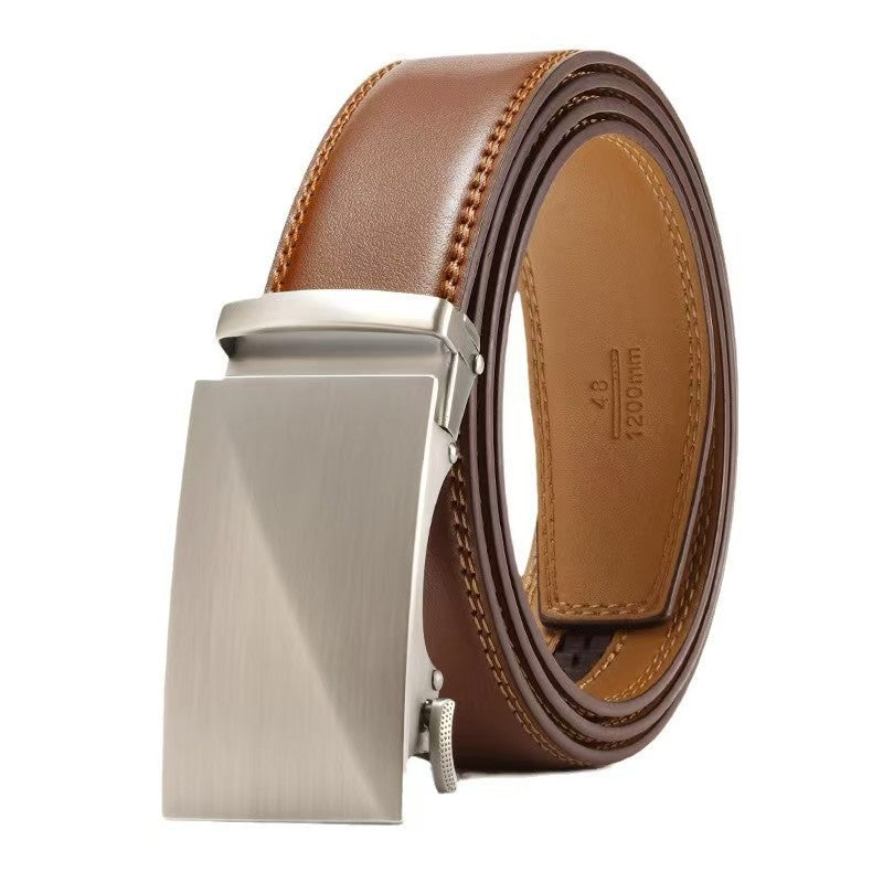 Men's Genuine Leather Automatic Buckle Belt