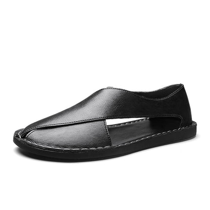 Men's Genuine Leather Breathable Slip-on Sandals