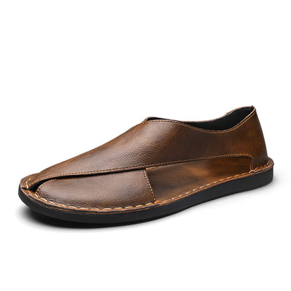 Men's Genuine Leather Breathable Slip-on Sandals