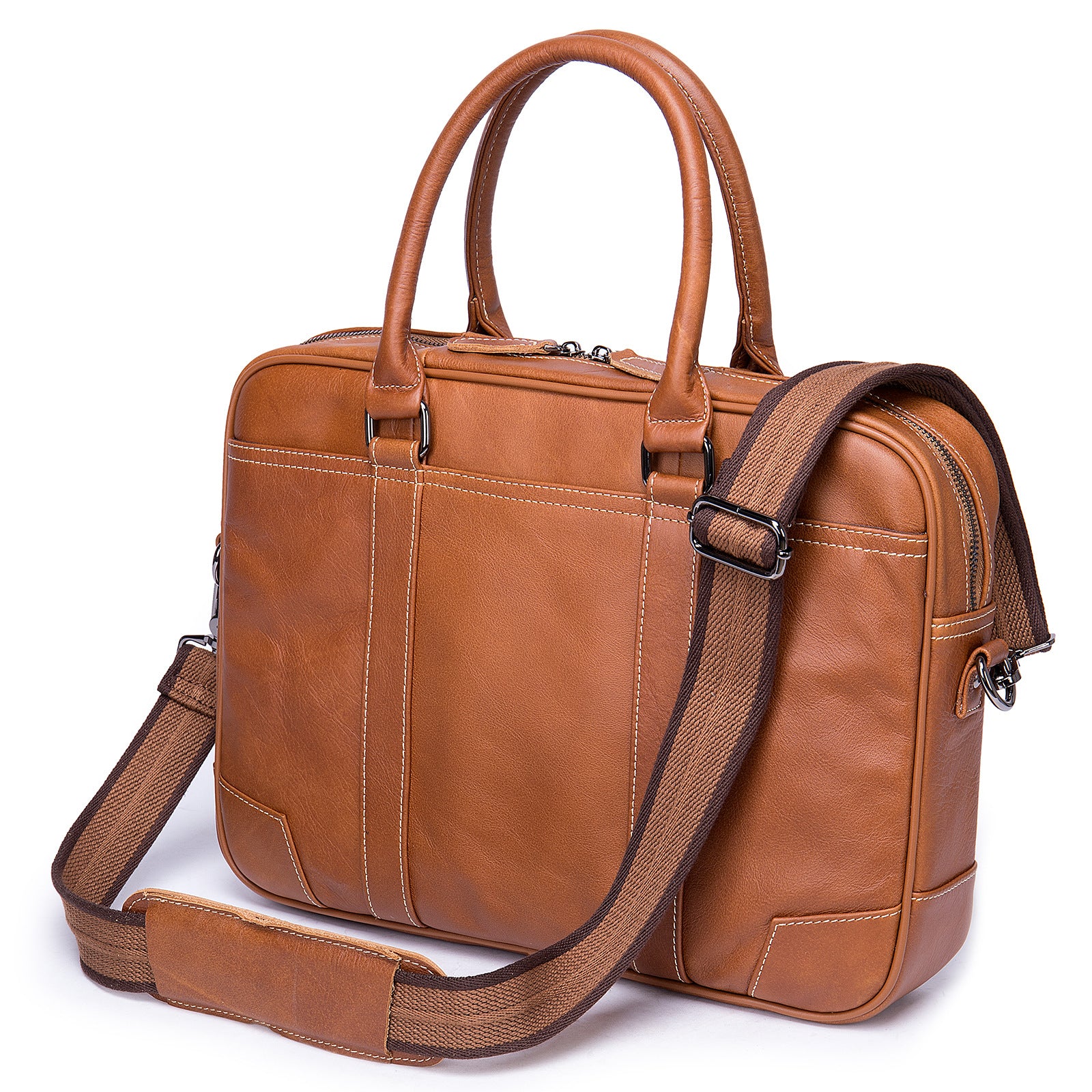 men's genuine leather business briefcase