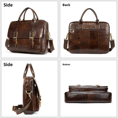 Men's Genuine Leather Crossbody Business Handbag