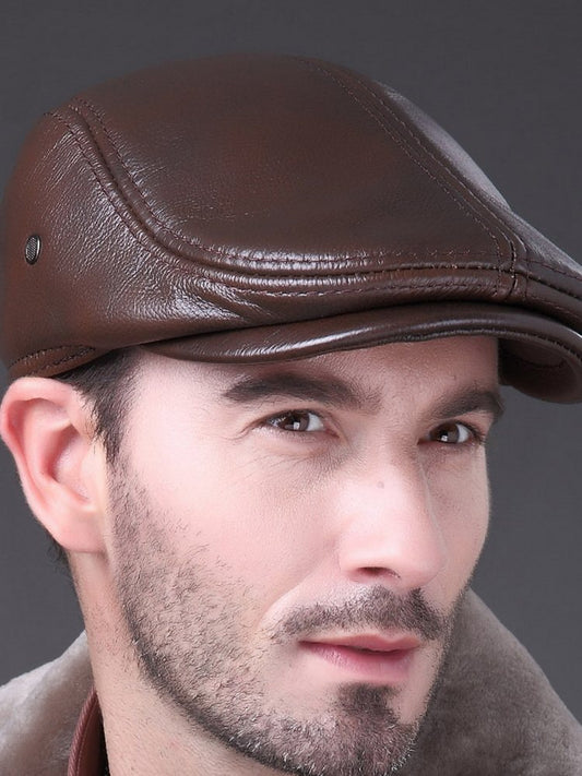 Men's genuine leather hat