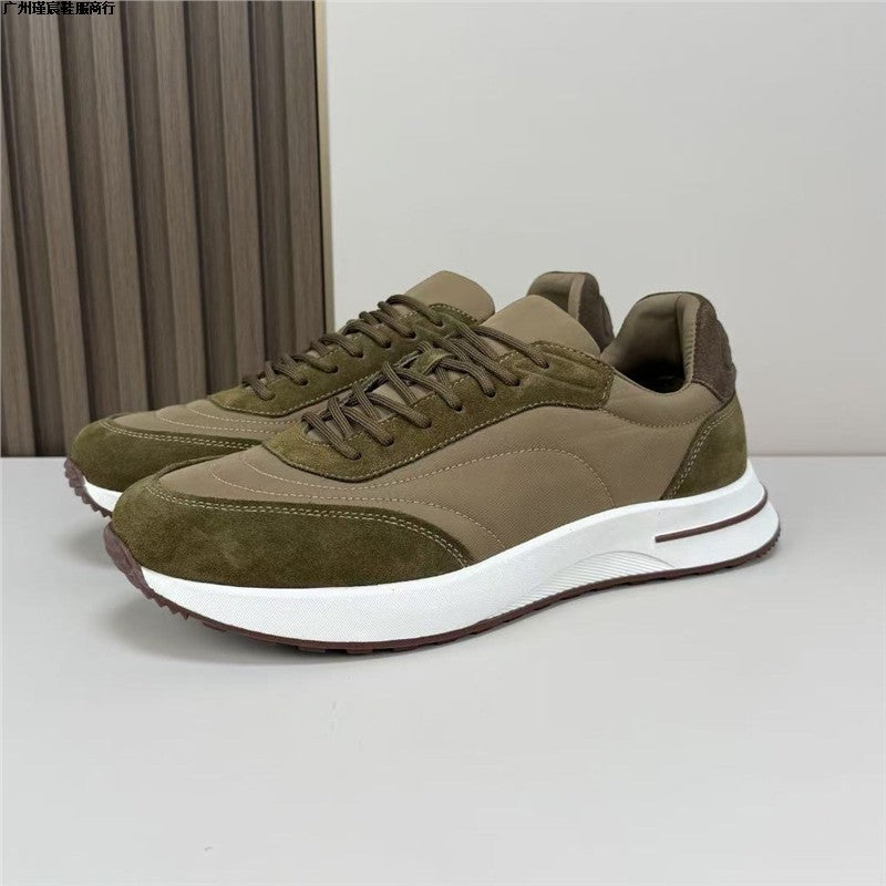 Men's Genuine Leather Lace-Up Casual Sports Shoes