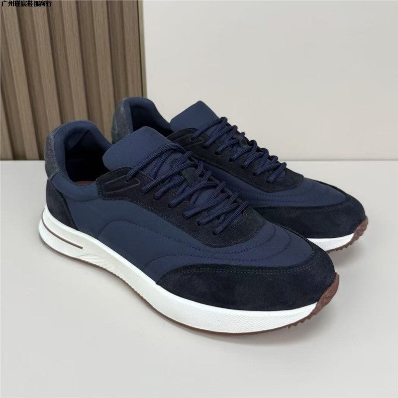 Men's Genuine Leather Lace-Up Casual Sports Shoes