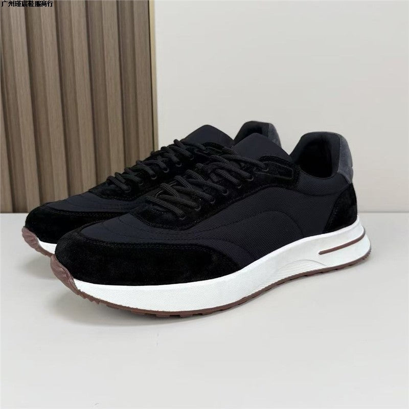 Men's Genuine Leather Lace-Up Casual Sports Shoes