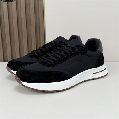 Men's Genuine Leather Lace-Up Casual Sports Shoes