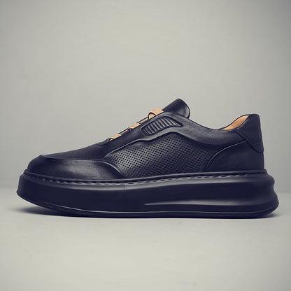 Men's Genuine Leather Low-Top Breathable Sneakers