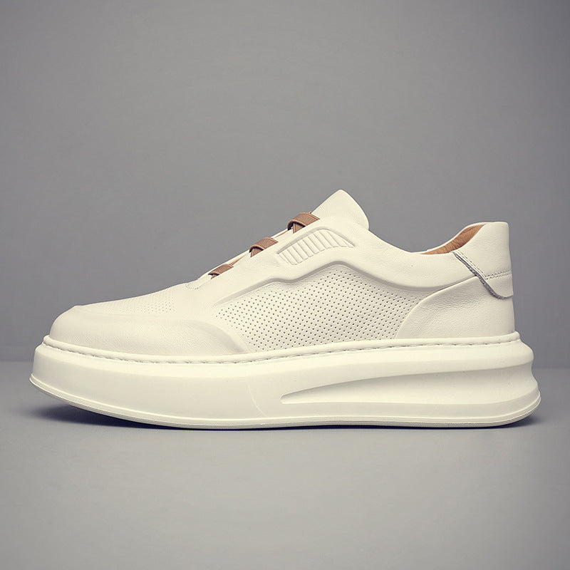 Men's Genuine Leather Low-Top Breathable Sneakers