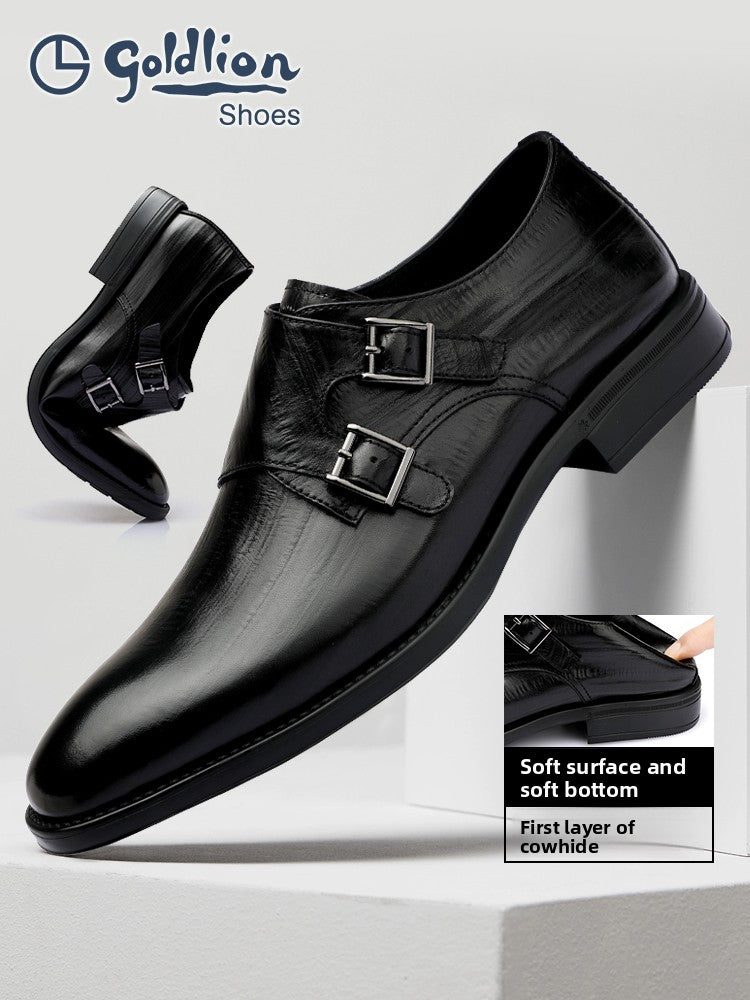 Men's Genuine Leather Monk Business Shoes