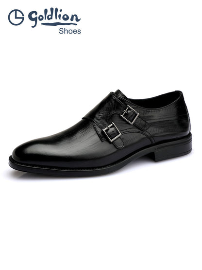 Men's Genuine Leather Monk Business Shoes