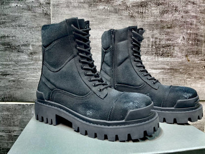 Men's Genuine Leather Round Toe Martin Boots