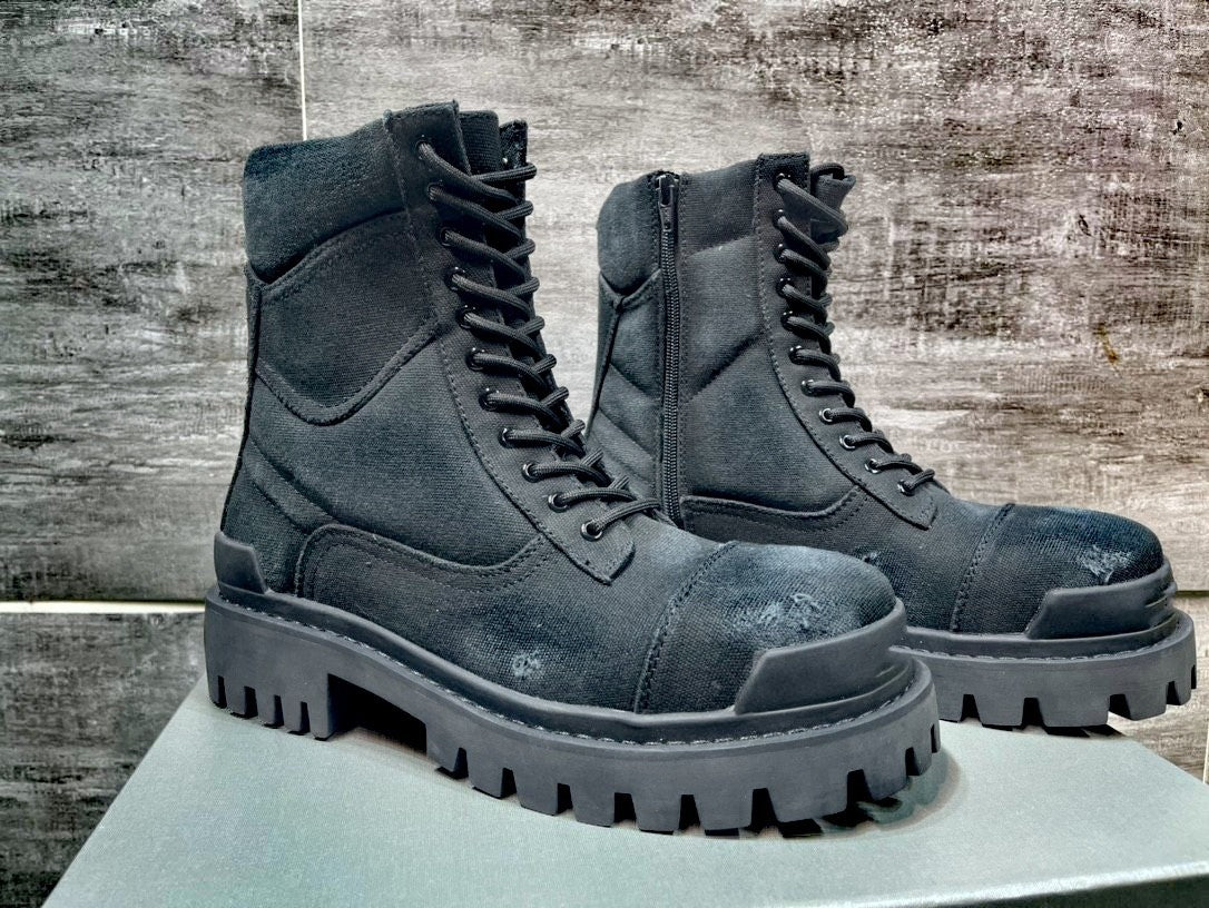 Men's Genuine Leather Round Toe Martin Boots