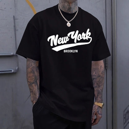 Men's Geometric Print Pure Cotton T-Shirt