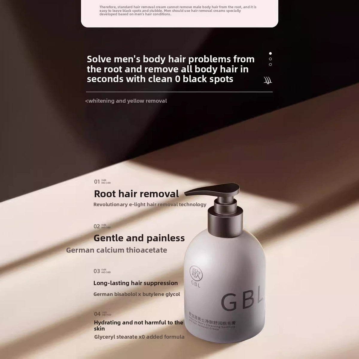 Men's Hair Removal Cream for Face and Body