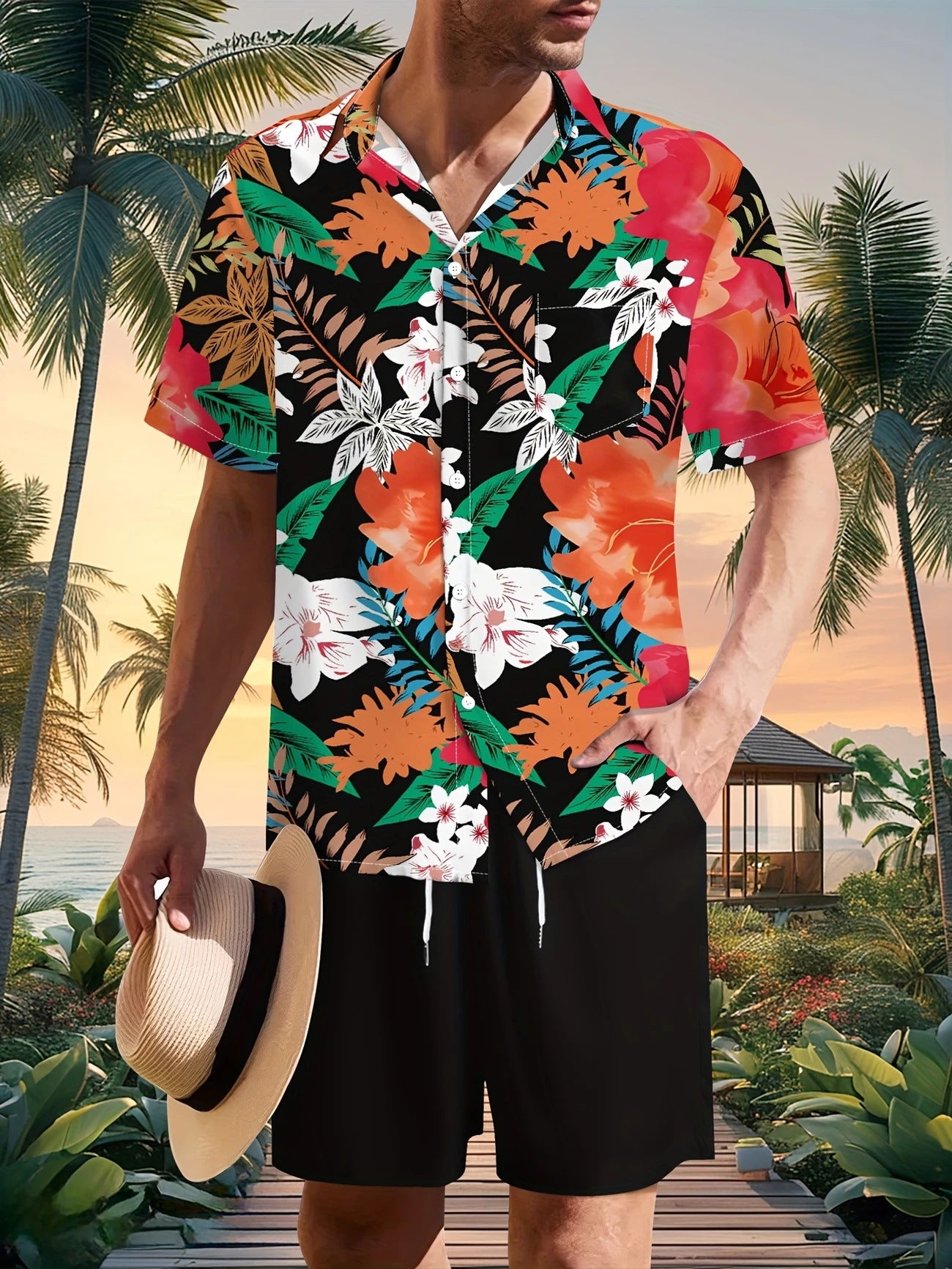 Men's Hawaiian Casual Short Sleeve Shirt