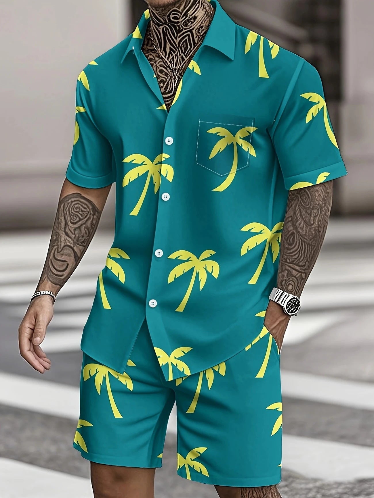 Men's Hawaiian Casual Short Sleeve Shirt