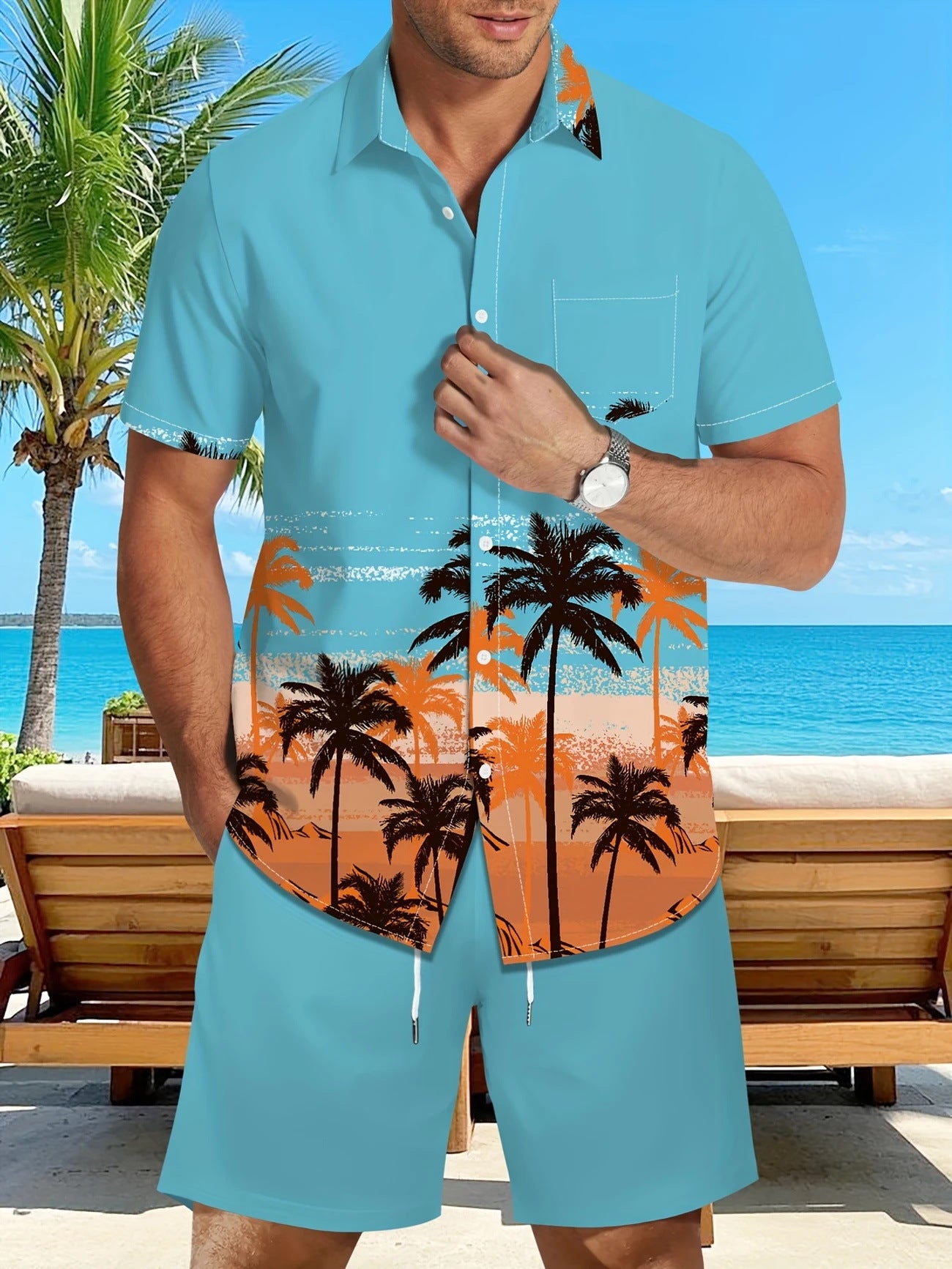 Men's Hawaiian Casual Short Sleeve Shirt
