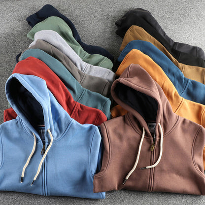 Men's Heavy Fleece Hooded Cardigan