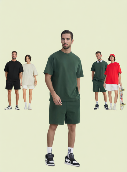 Men's Heavyweight Cotton T-Shirt Loose Fit Short Sleeve