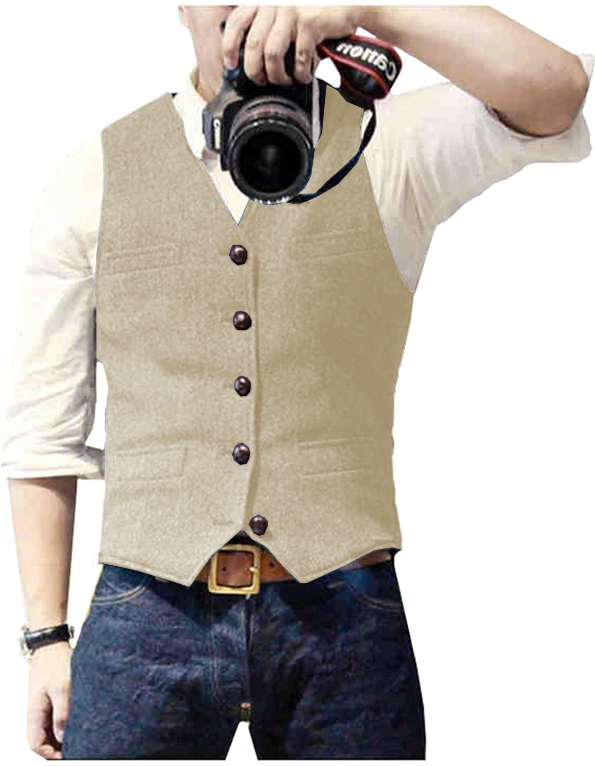 Men's Herringbone Vest Light Business Casual Slim Fit