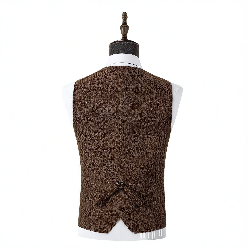 Men's Herringbone Vest Light Business Casual Slim Fit