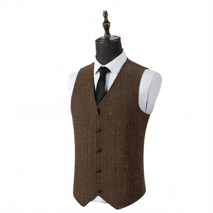 Men's Herringbone Vest Light Business Casual Slim Fit