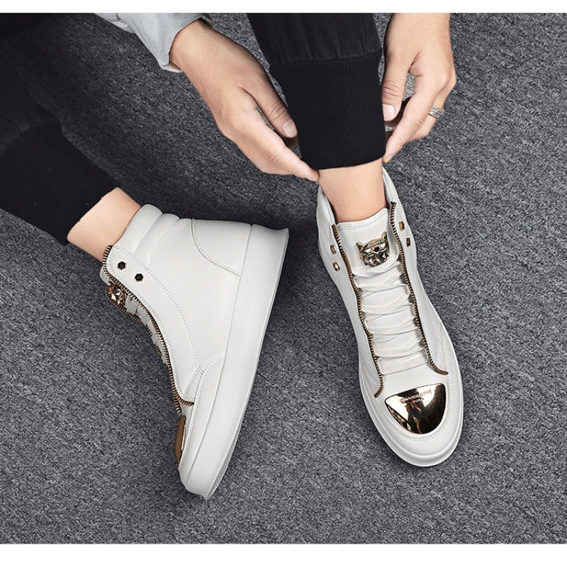 Men's High Top Leather Casual Boots