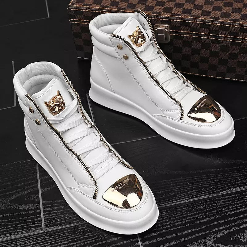 Men's High Top Leather Casual Boots