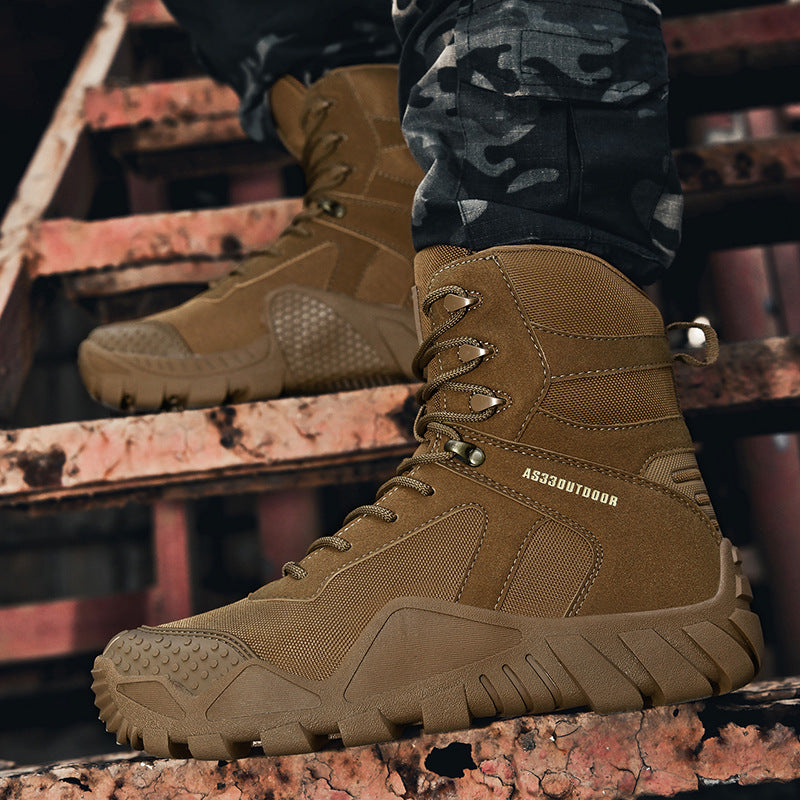 Men's High-Top Tactical Boots for Outdoor Hiking