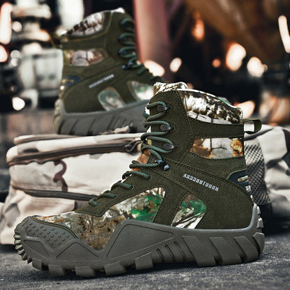 Men's High-Top Tactical Boots for Outdoor Hiking